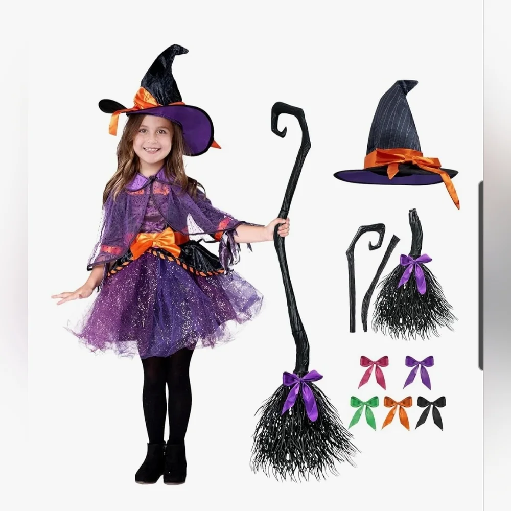 Purple and Orange Witch Costume for Kids By Spooktacular Size 3T